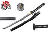 32"Wakizashi, 1045 carbon steel, black scabbard, kiku tsuba