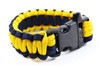 350 Paracord Parachute Cord Military Survival Bracelet with Whistle Black Yellow