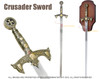 47" Medieval 12th Century Templar Knight Sword w/ Plaque