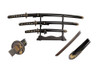 3 Pcs Carbon Steel Sword Set with Tiger Tsuba
