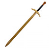 44" Wooden Practice Sword Long With Black and Red Handle
