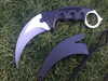 8" Military Tactical Karambit Hunting Skinner Hawkbill Neck Knife Claw - Silver