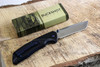 Buckshot Knives PBK220BK Thumb Open Spring Assisted Tanto Cleaver Classic Wood Handle Pocket Knives