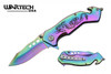 8" Spring Assisted Rescue Knife - Rainbow
