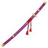 38" Replica Anime Purple Katana w/ Green Blade Metal Scabard