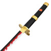 38" Replica Anime Black Katana w/ Red Blade Metal Scabbard