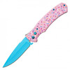 8" Pink Sprinkles Push Button Knife