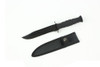 7" Fighter Short Black Hunting Tactical Knife Leather Handle with Sheath