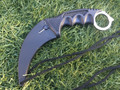 8" Military Tactical Karambit Hunting Skinner Hawkbill Neck Knife Claw - Silver
