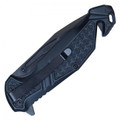 8 1/4” ASSISTED OPEN POCKET KNIFE INCLUDES BELT CLIP, LANYARD HOLE & CORD CUTTER - BLACK