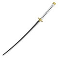 38" Replica White Katana w/ Metal Scabbard