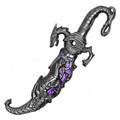 9.25 Inch Fighting Dragon Fantasy Dagger Knife Purple - Small Edition