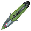 5" Green Bomb Push Button Knife