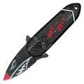 5" Black Bomb Push Button Knife