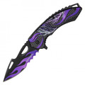 9" Dragon Pocket Knife - Purple