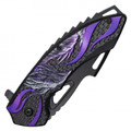 9" Dragon Pocket Knife - Purple