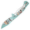 8" Teal Pets Pocket Knife