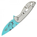 7" Wartech Blue Butterfly Pocket Knife