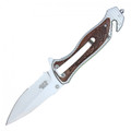 8" Silver Stainless Steel Assisted Pocket Knife w/ Celtic Patterned Handle & Serrated Edge