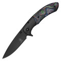 8" Black Marbled Pocket Knife