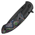 8" Black Marbled Pocket Knife