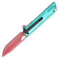 7.75" Red & Cyan Pocket Knife