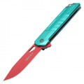 7.75" Red & Cyan Pocket Knife