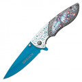 8" Dotted Blue Butterfly Pocket Knife