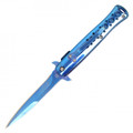 9" Blue Stiletto Pocket Knife