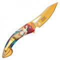 8" Golden Mermaid Pocket Knife
