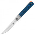 8.5" D2 Blue Ripple Pocket Knife