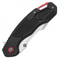 7.75" Black Ribbed Pocket Knife