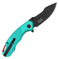7.75" Blue Ribbed Pocket Knife