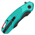 7.75" Blue Ribbed Pocket Knife