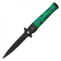 8.75" Green Leaf Stiletto Pocket Knife