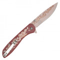 8" Brown Rose Pocket Knife