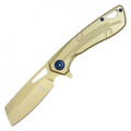 8" Gold Assisted Open Pocket Knife w/ Blue Accent