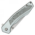 7.75" Gray Damascus Pocket Knife