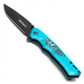 7.75" Blue Marble Pocket Knife