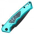 7.75" Blue Marble Pocket Knife