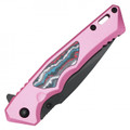 7.75" Pink Acid Marble Pocket Knife