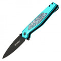 8" Blue Marble Pocket Knife