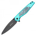 8" Blue Marble Pocket Knife
