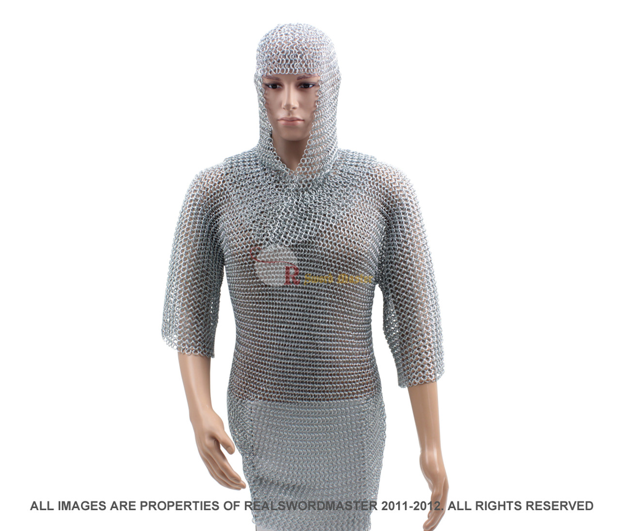 Medieval Chain Mail Shirt and Coif Armor Set and Shirt