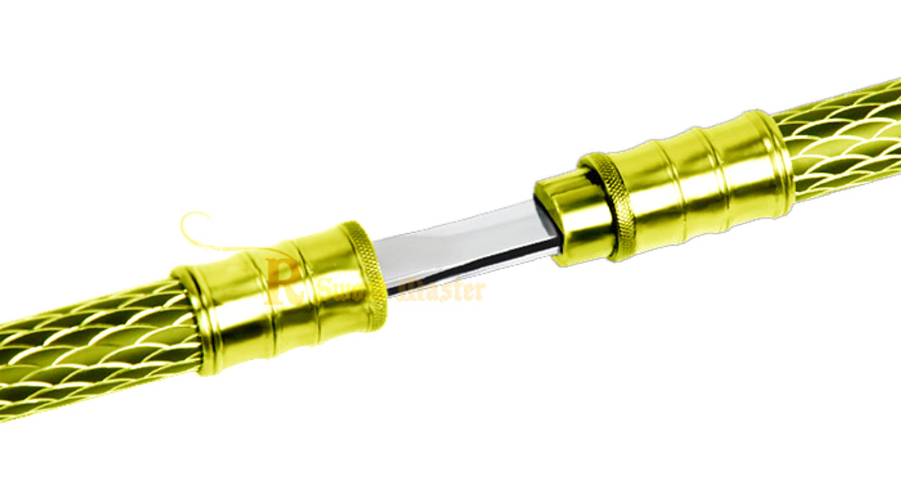 2 in 1 Gold Double Bladed Ninja Sword Staff Spear Short