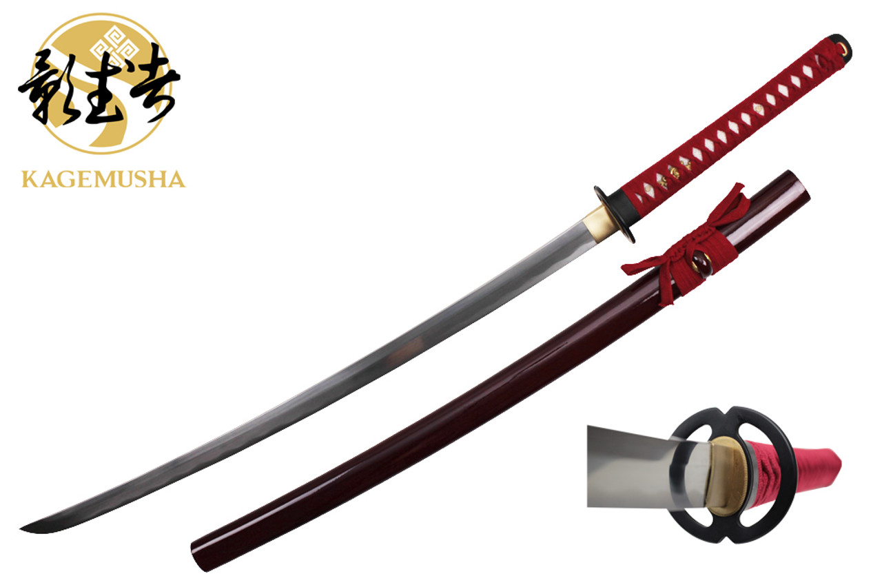 Kagemusha 1060 Carbon Steel Full Tang Japanese Katana Sword Musashi Tsuba with Certificate