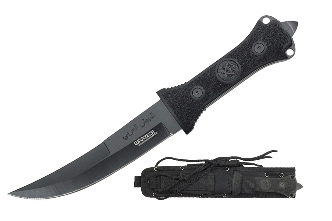 13.25" Black Zombie Full tang Hunting Knife with Sheath