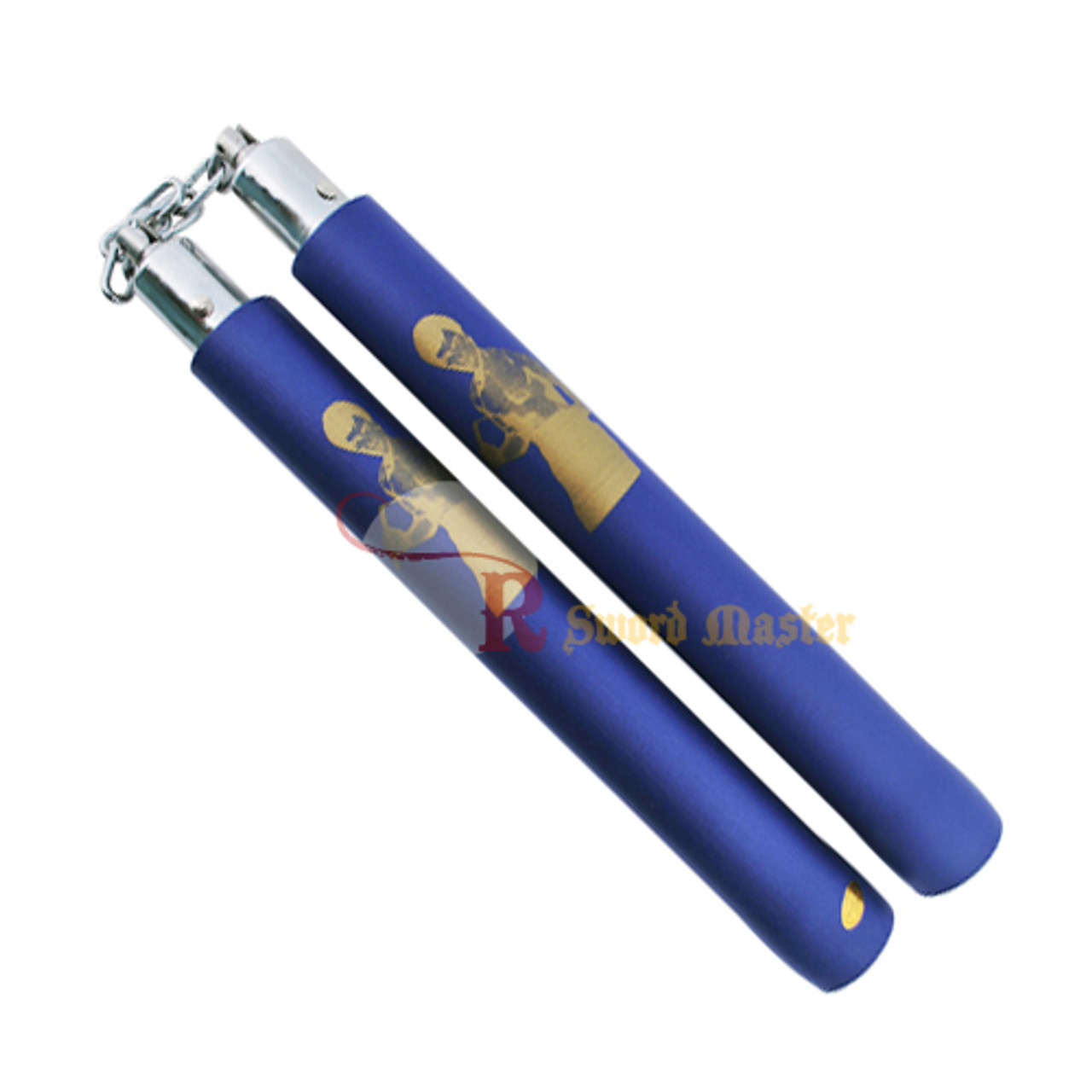 Blue Bruce Lee Foam Padded Nunchuck with Chain