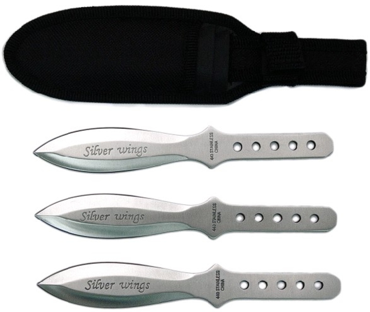 3 Pcs 6 75 440 Stainless Steel Throwers Throwing Knives With Sheath