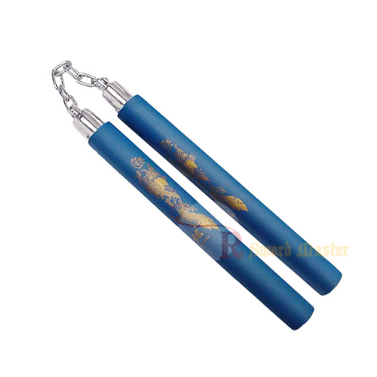 Blue Dragon II Foam Padded Nunchuck with Chain